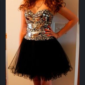 Black & Silver Night Moves Prom Dress